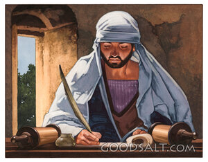 The Scribe Writes the Sacred Scroll