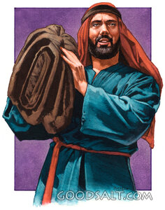 Healed Paralytic Carries His Mat