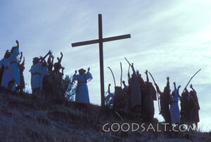 Worshipers at the Hilltop Cross