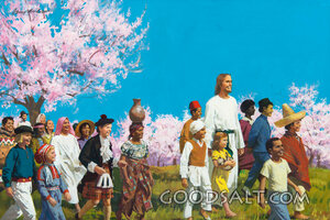 People of All Ages and Nationalities Walking With Jesus