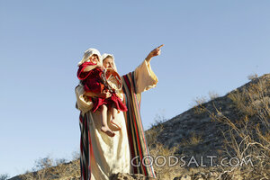 Father Teaching His Child on the Hillside