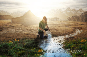Pouring Living Water Into a Stream