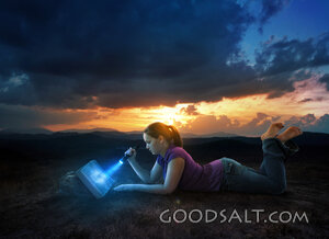 Reading Bible at Night