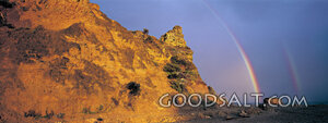 Rocky Formations With 2 Rainbows