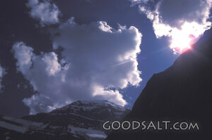 Sunburst Over the Mountain Peaks