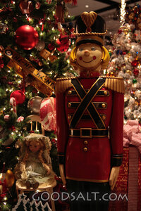 IDAHO. Boise. Festival of Trees. Smiling nutcracker soldier 