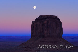 ARIZONA. Monument Valley. Sunset on Merrick Butte with full