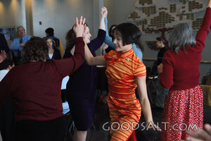 IDAHO. Boise. Asian Jewish girl dancing the Chabadic Women’s