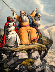 Aaron & Hur lift hands of moses rod of God battle