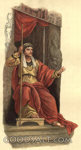 Pharaoh king sitting on throne