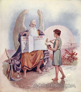 A Clean Page new year old man father time angel youth book