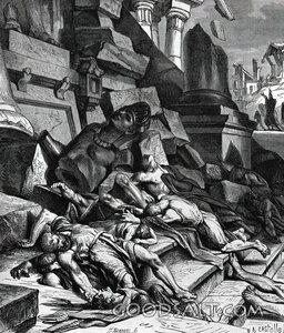 Samson Brings Down the Temple of Dagon