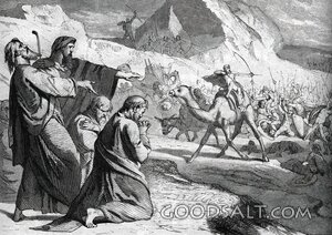 Moses’ Hands Raised Over the Battle