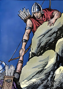 Jonathan and His Armor-Bearer Climb the Crag