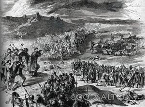 Moses’ Hands Held Up in Battle