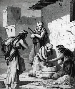 Women Grinding Grain at the Mill