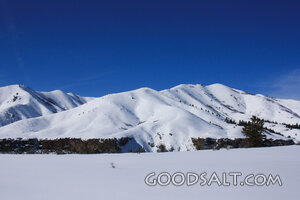 Snow Covered Valley and Mountain