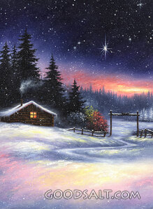 Winter Cabin Under the Christmas Star