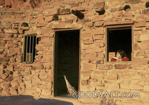 Girl at the Swept Stone House