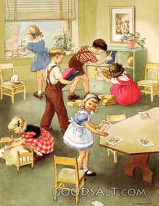 Straightening Sunday School Room