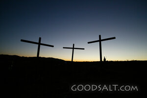 Three Crosses at Sundown