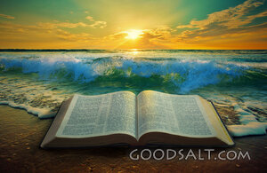 Sunrise at the Ocean With a Bible