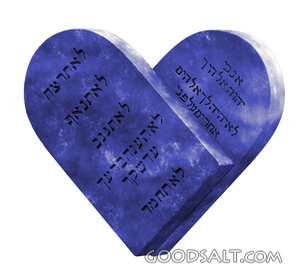 Ten Commandments Heart- Blue