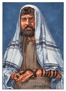 Man Wearing Tallit and Tefillin