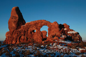 UTAH. Arches National Park. Winter sinrise on Turret Arch. F