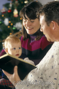 Family Bible Reading at Christmas