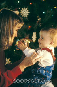Christmas Joy Between Mother and Child