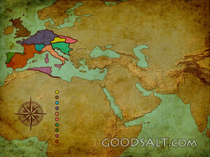 Western Rome Divided Map - No Text