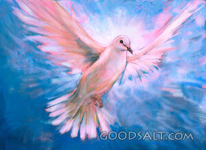 White Spirit Dove in Flight