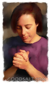 Young Woman Prays