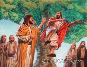 Zacchaeus Met Jesus at Foot of Tree