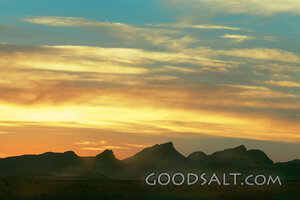A Bright Golden Sundown over Mountains
