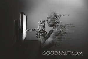 A Man Chained to a Computer