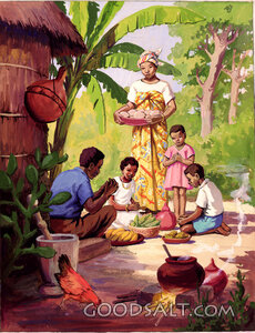 African Family Giving Thanks