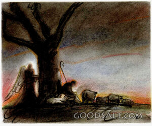 Angel Watchful over Shepherd