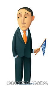 Apathetic Sports Fan Holds Go Team Pennant