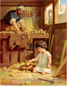 Baby Jesus in Carpenter Shop