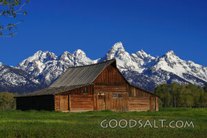 Barn and Mountains