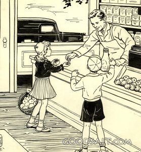 Boy and Girl at Grocer's