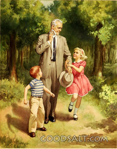 Boy and Girl with Grandfather