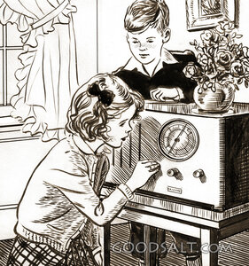 Boy and Girl with Radio