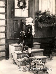 Child Delivering Christmas Gifts