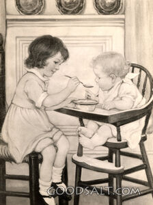 Child Feeding Baby
