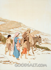 Child Jesus Traveling With Family