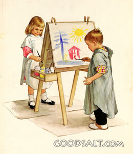 Children at Easel