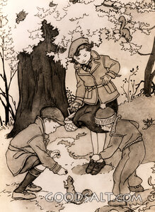 Children Feeding Squirrels